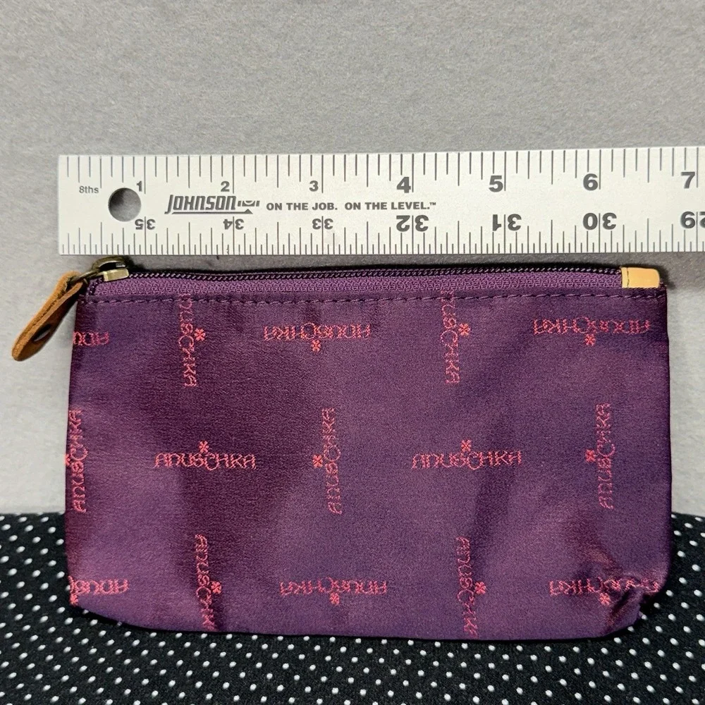 Vintage Moushka Purple Satin Cosmetic Makeup Zip Pouch Bag Travel Case‎